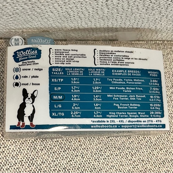 Dog Boots Fleece Lined For Rain Snow Mud Cold Weather Size Med - Picture 6 of 10